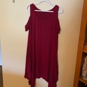 Red cold shoulder dress